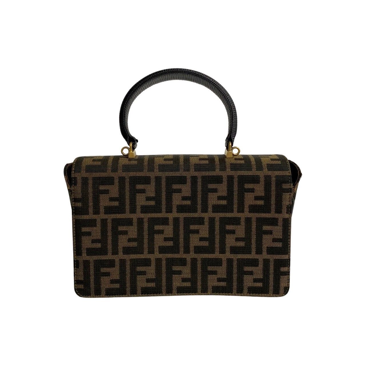 極 美品 FENDI フェンディ ズッカ 柄 ロゴ 金具 キャンバス エピ 