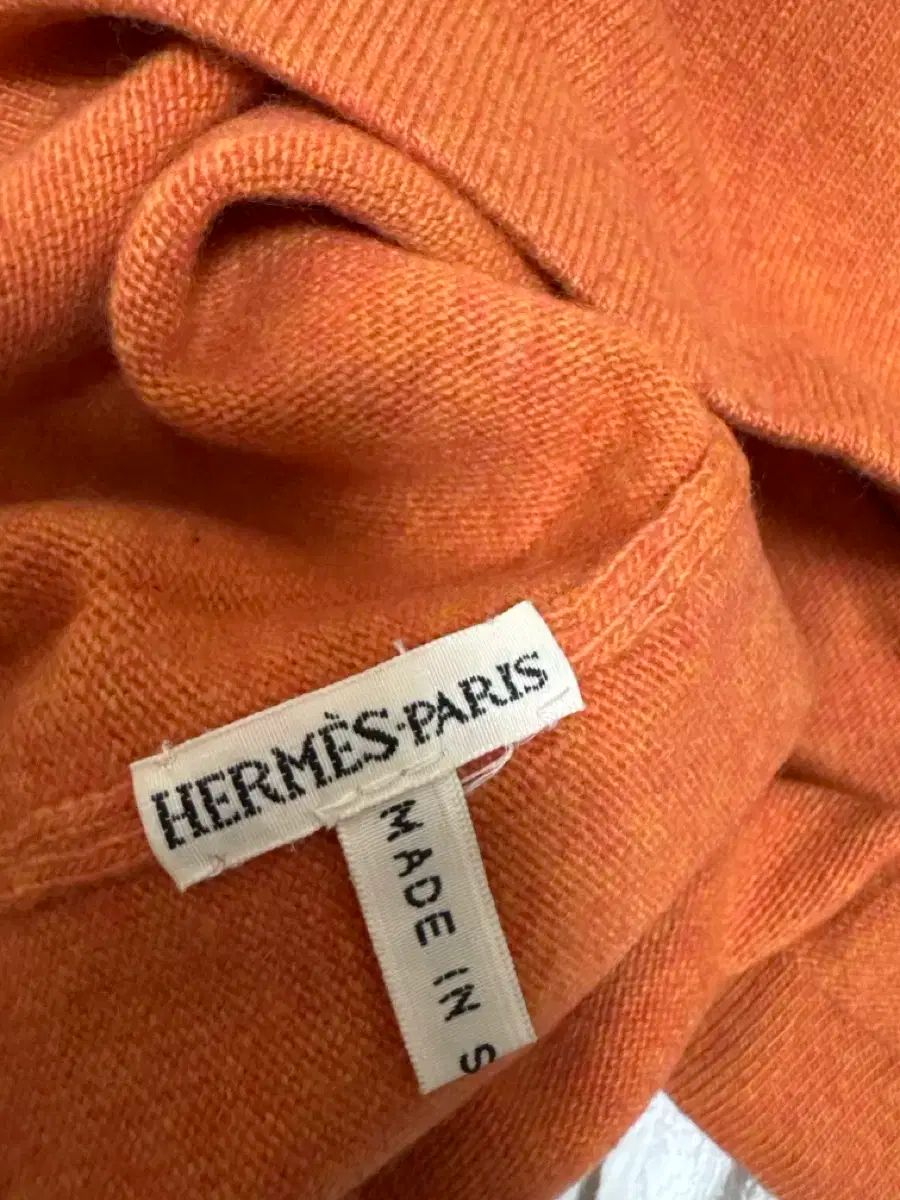  Hermes エルメス カシミヤ オレンジ タートルネックニット ノースリーブ s 半袖(Tシャツ) Tシャツ カットソー
