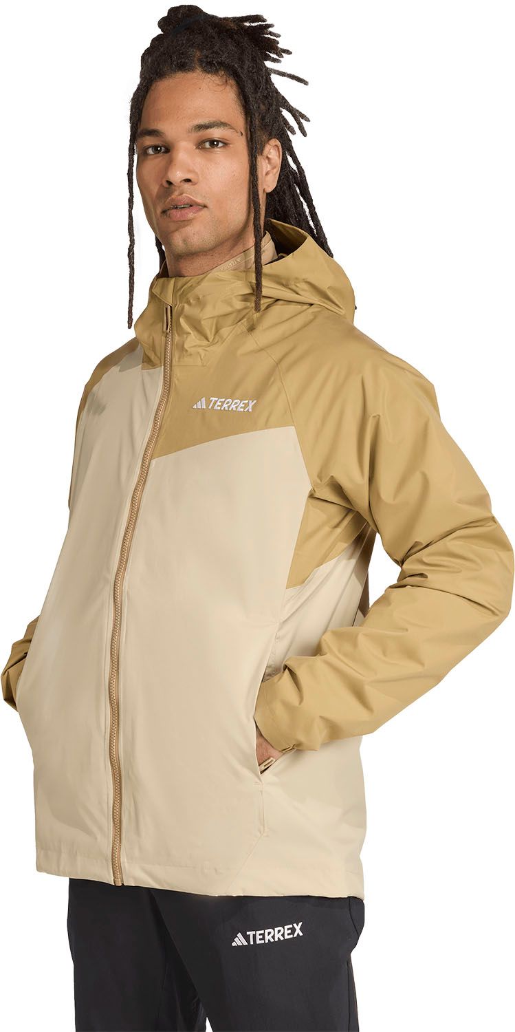 アディダス adidas アウトドア テレックス マルチ 2層構造 RAIN.RDYジャケット メンズ 男性 上着 トップス ウェア フード ハイキング 旅行 防水性 透湿性 RAIN.RDY HAU46 JL9773 カードボード|サバン
