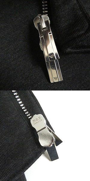 美品□黒タグ EMPORIO ARMANI/エンポリオアルマーニ フライフロント 比翼 WZIP ジップジャケット グレー 48 イタリア製 正規品  メンズ