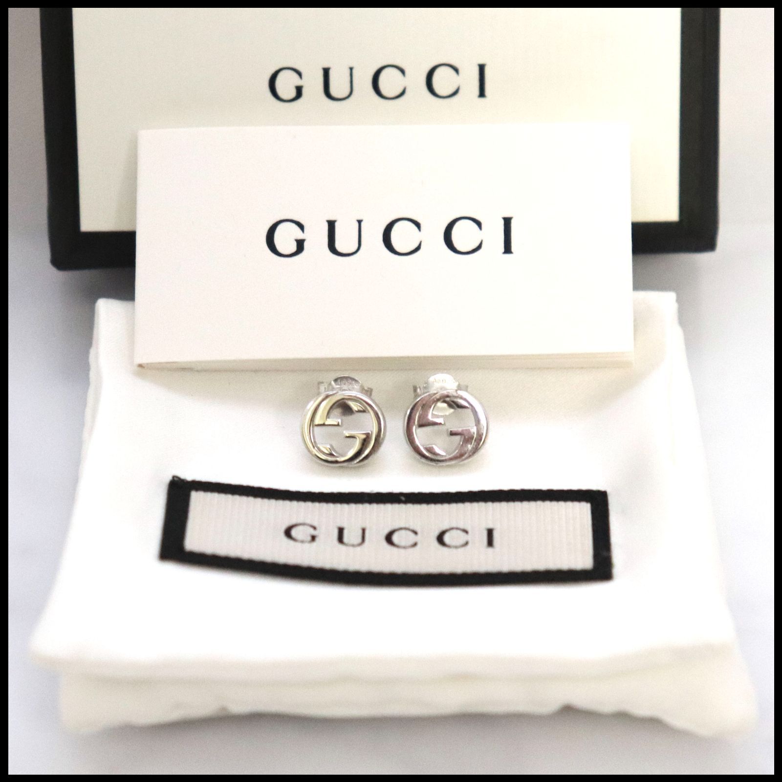 GUCCI グッチ シルバー インターロッキングG Ag925 ピアス 4217G