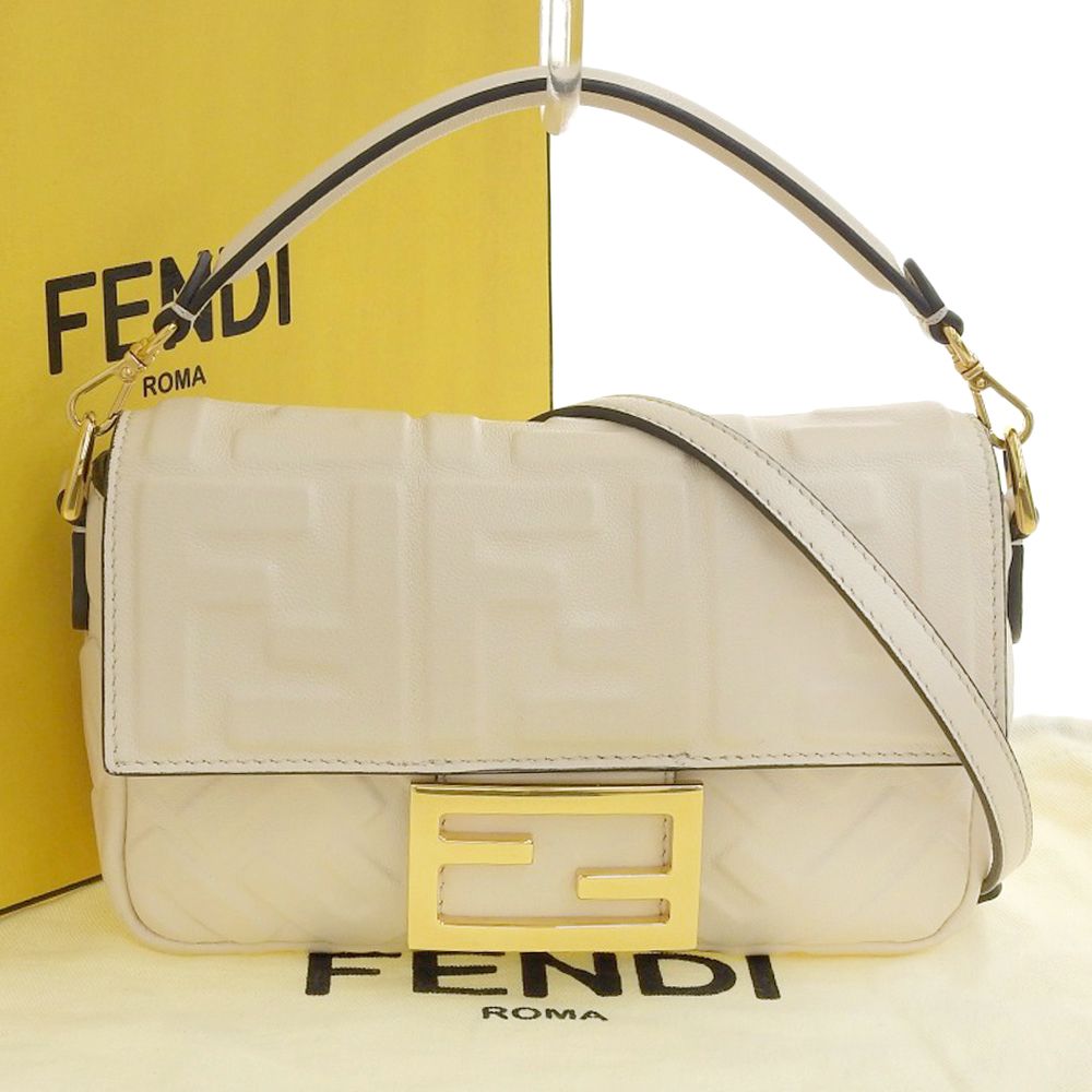 本物保証】 箱・布袋付 超美品 フェンディ FENDI バゲット スモール  