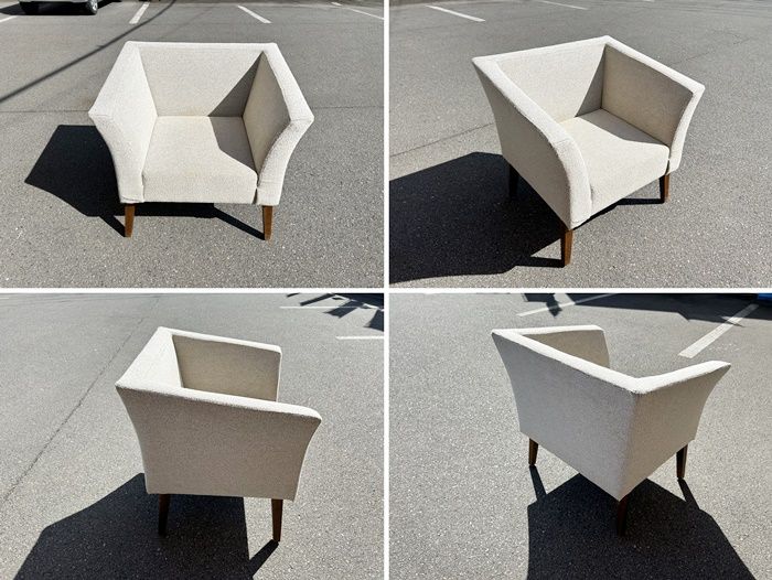 一部地域 応接４点セット 布張り ライトベージュ 薄っすらシミあり 毛羽立ちあり F-OA-785-0926A MARWIL-DEMENAGEMENTS_CH