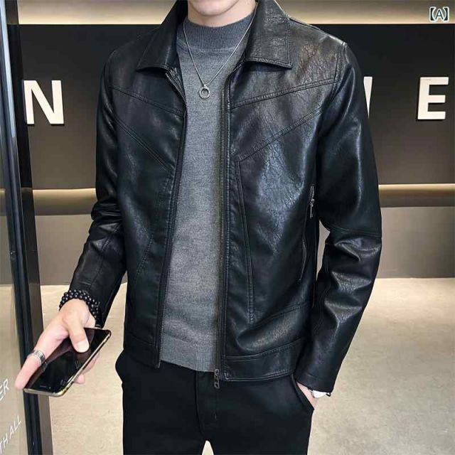 メンズ 服 シンプル ファッション オシャレ 大人 かっこいい 大きいサイズ ストリート 紳士服 エコ レザージャケット スリム カジュアル ライダース