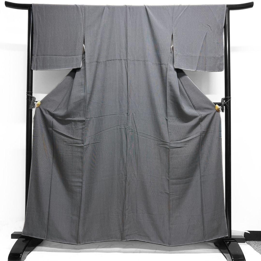 万筋 モノトーン 縦縞 小紋 着物 021a p - メルカリ 