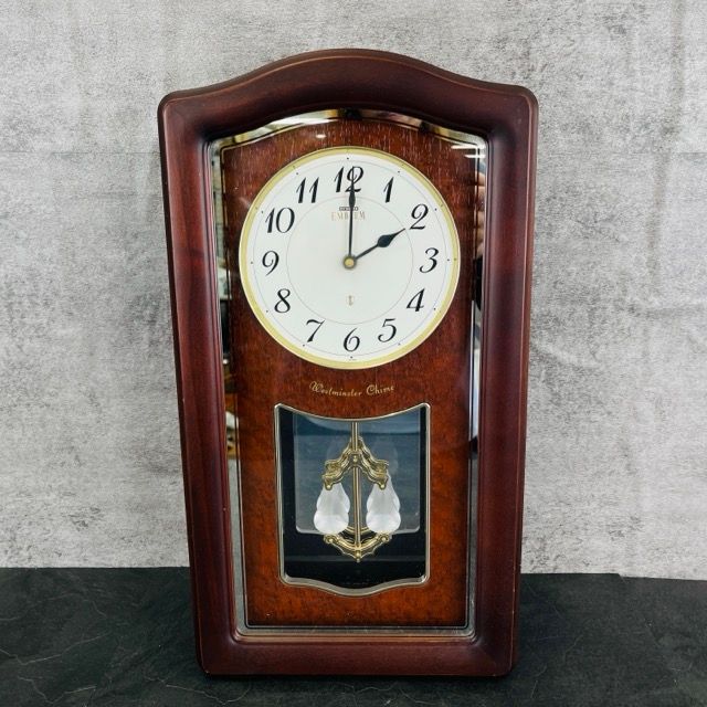 壁掛け時計 【中古】SEIKO EMBLEM HS345B 木製 約25.7/8/47 cm