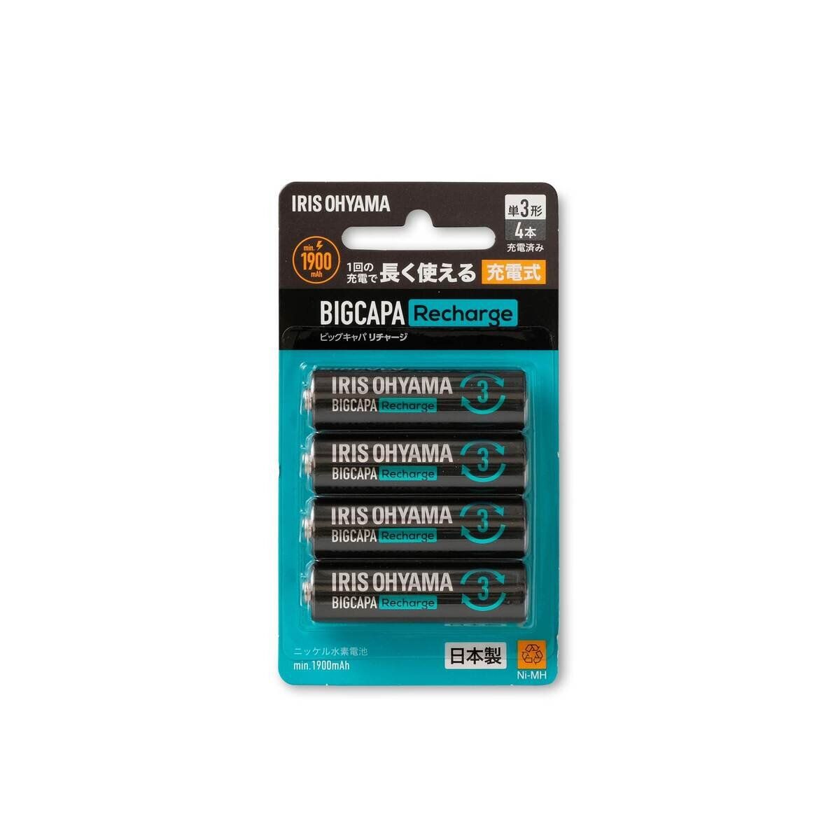 コストコ アイリスオーヤマ ビックキャパ リチャージ 単3形ニッケル水素電池 4本パック?BCR-S3MH／4B ct55368 4個セット  mof