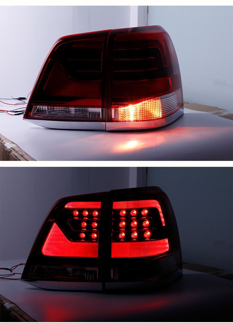 ランドクルーザー LC200 尾灯アッセンブリ LED行車灯 ブレーキ灯 黄ウインカー 左右セット 無加工取付 FFCRYSTALESIA_COM