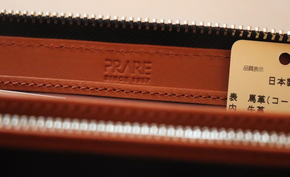 PRAREプレリー新品コードバンラウンドジップ長財布 馬革 青Prairie PRAIRIE 1957 プレリー コードバン ラウンドファスナー 長財布