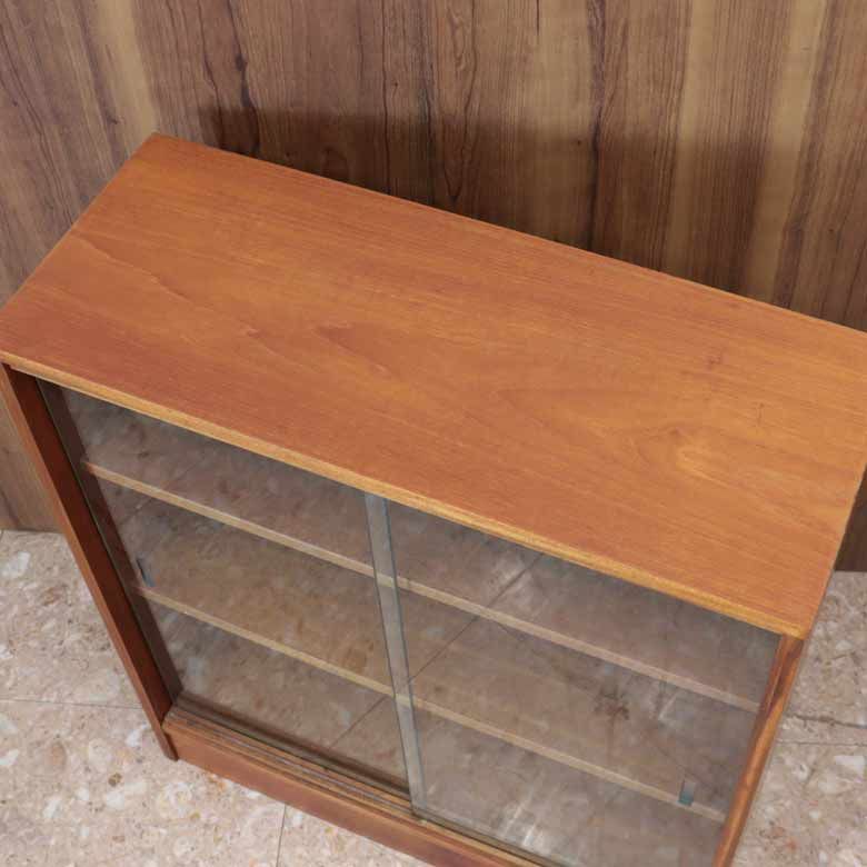 ガラス戸付きブックケース 本棚 チーク ヴィンテージ 木製 ミッドセンチュリー 北欧