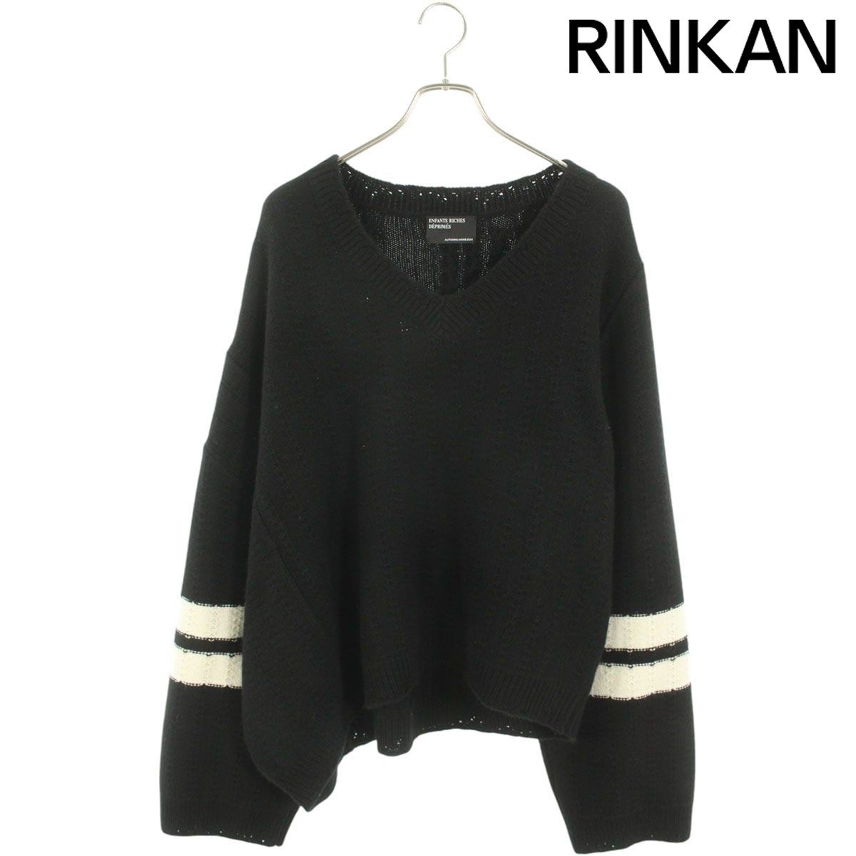 アンファンリッチデプリメ  COLLEGIATE STRIPES ASYMMETRICAL SWEATER カシミヤローゲージニット メンズ L 【2/27～3/18 タイムセール】