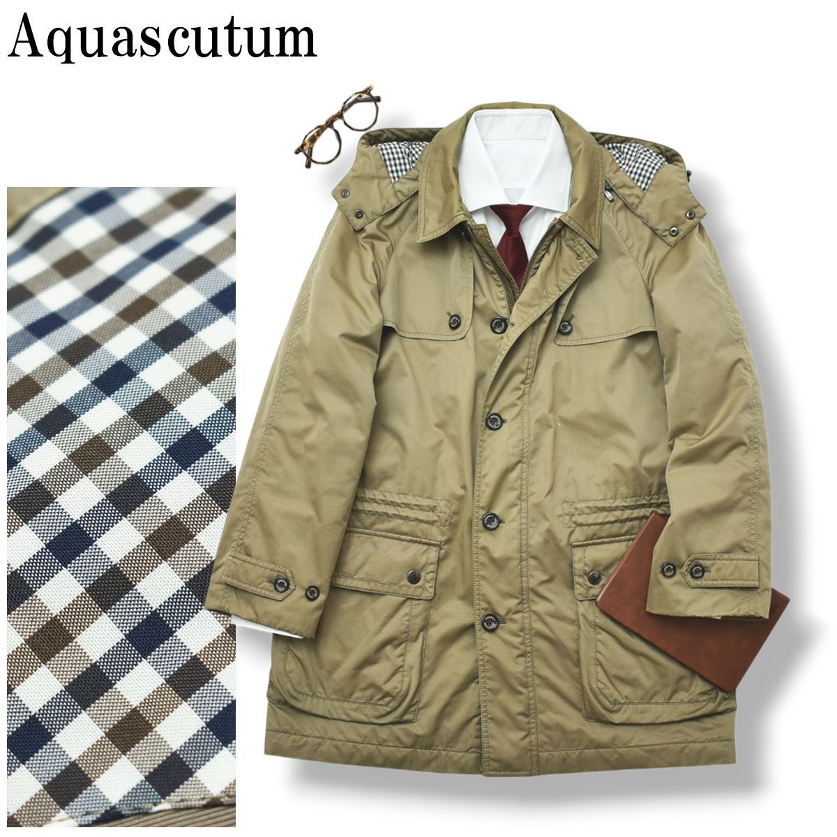 アクアスキュータム Aquascutum 裏キルティング フィールドコート