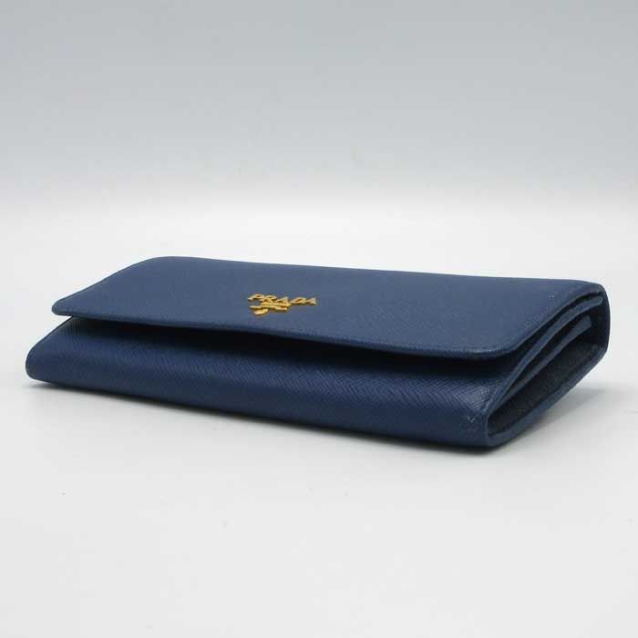 PRADA 青 レザー 長財布 IDケース付き