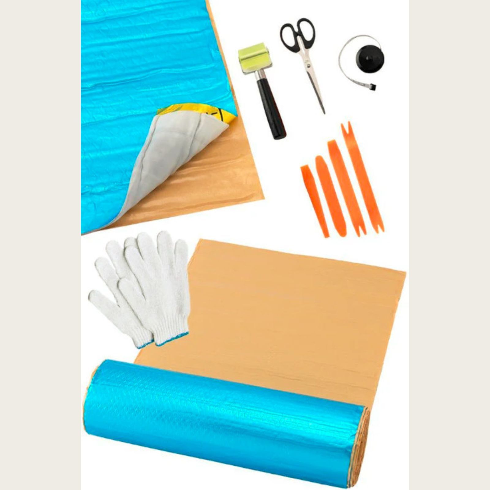 2477 デッドニング 制振 シート ライトブルー 2個 5m 国際認証品 施工キット付属 たっぷり 北海道 沖縄本島 沖縄の離島 その他離島へは別途配送料有り