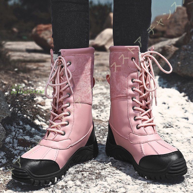 スノースノーブーツ アウトドア メンズ レディース ショート ブーツ 防滑 ミドル丈 雪靴 綿靴 防寒 防水 ユニセックス 冬用カジュアル 保暖 pai5a054418