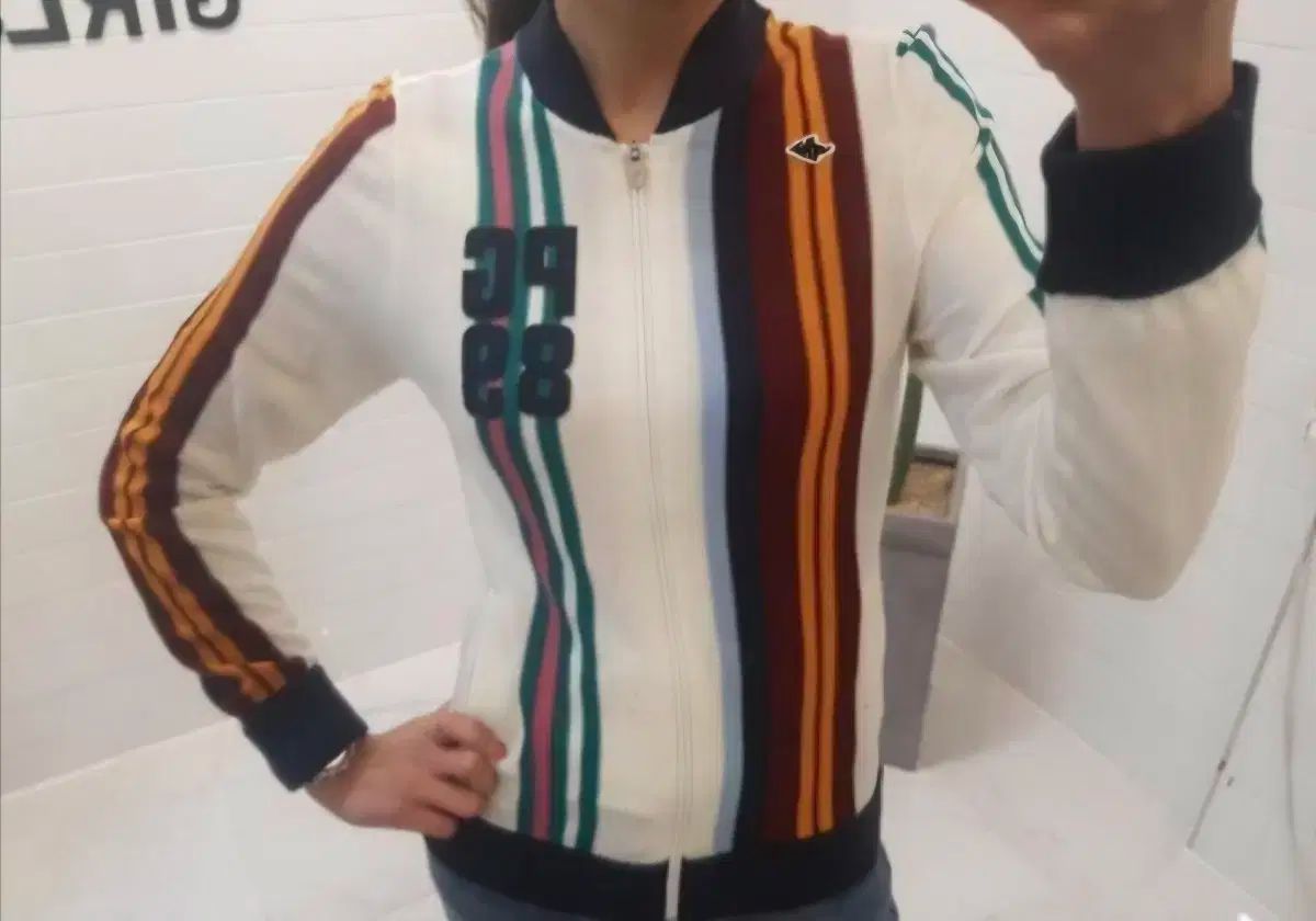 PEARLY GATES パーリーゲイツ レディース ウール マルチ スキーム ストライプ ゴルフ ジップアップ