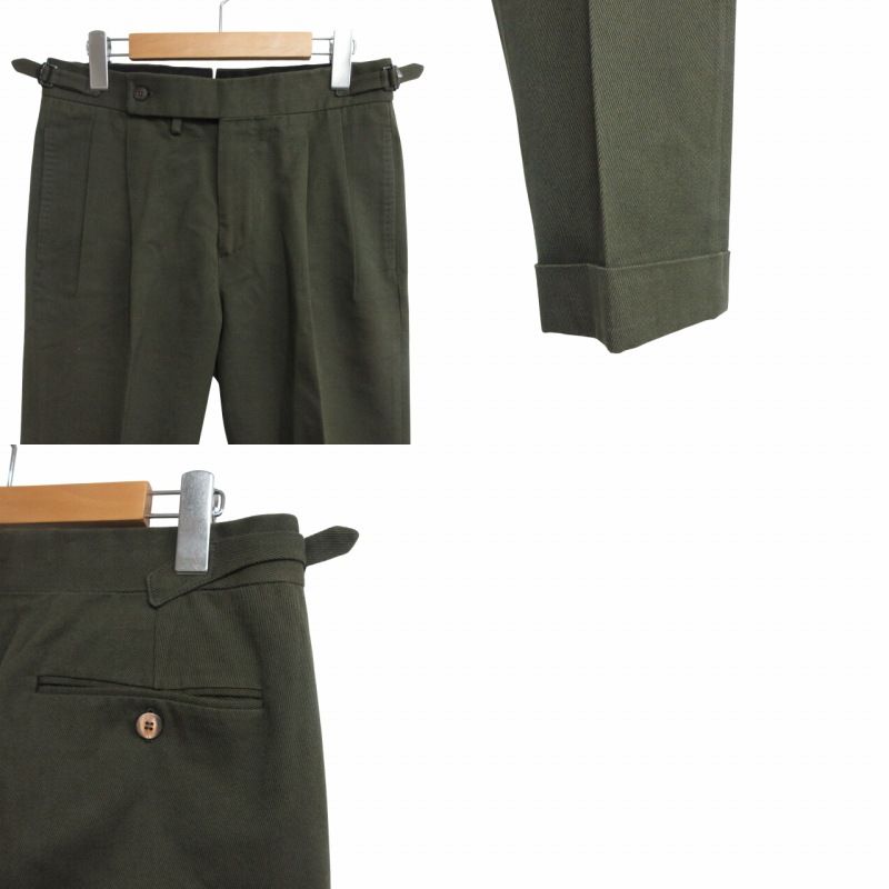 スティレラティーノ Stilelatino 最 AUVINCENZOモデル シングルスーツ セットアップ 段返り3B 本切羽 サイドベンツ コットンシルク カーキ オリーブ サイズ44 IBO68 WWW_KANDAIZUMI_COM