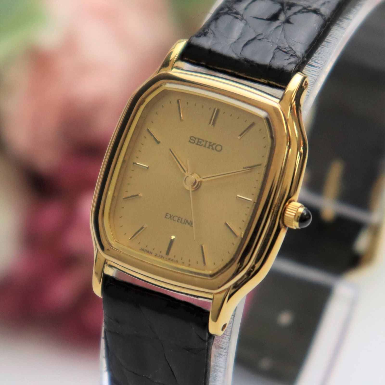 【外観美品/新品電池】 SEIKO エクセリーヌ レディース 腕時計 ゴールド 美品/新品電池】 SEIKO レディース 腕時計 ゴールド 新品ベルト