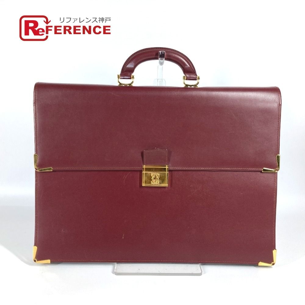 CARTIER カルティエ ビジネスバッグ ロゴ レザー ボルドー CARTIER カルティエ ビジネスバッグ ロゴ レザー ボルドー