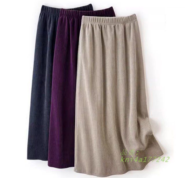 タイトスカート コーデュロイ スカート レディース ボ ロング丈 裏起毛 ウエストゴム 黒 ロングスカート ミモレ丈 深スリット タイト 秋冬 ボア kni4a177242 DECORATOM_COM_BR