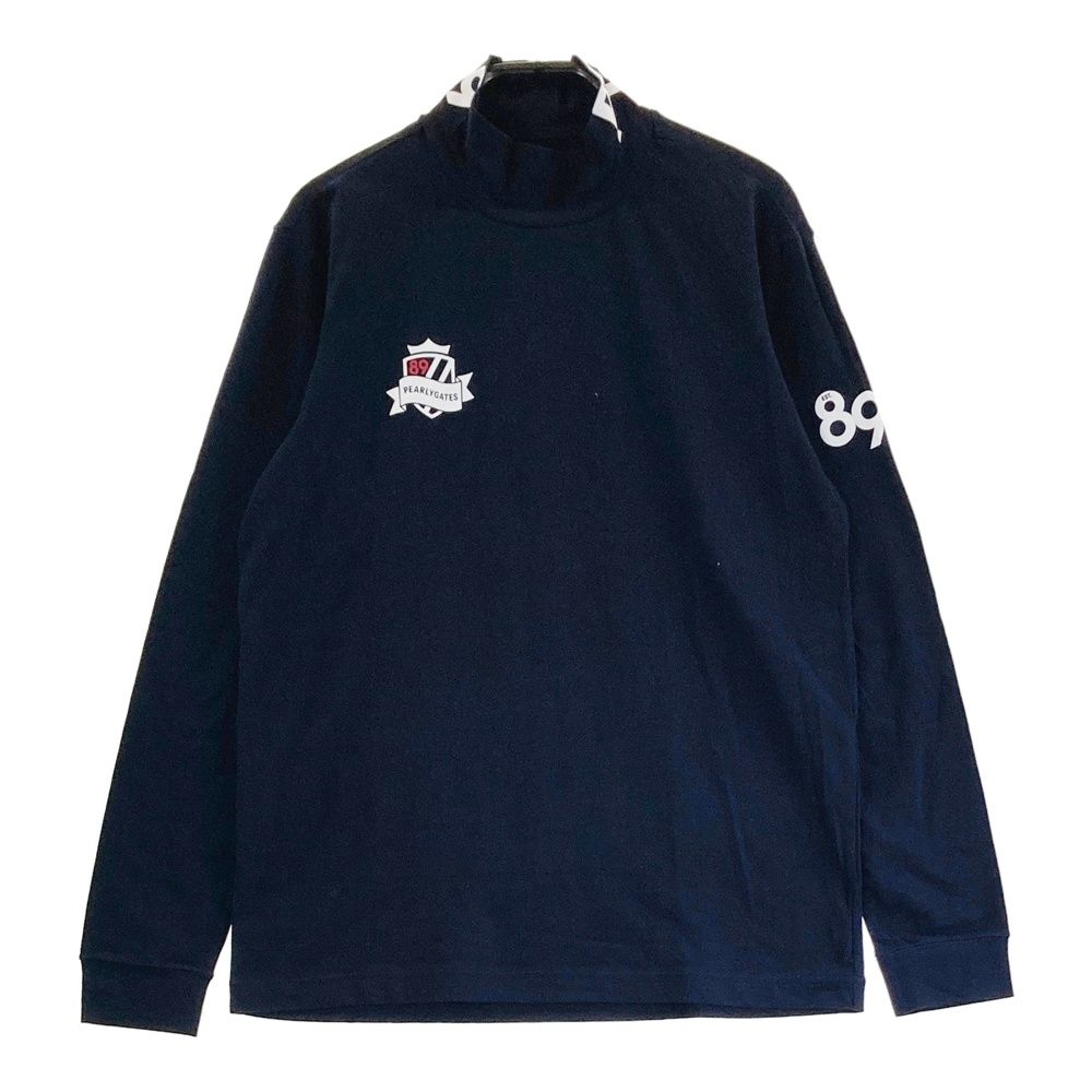 サイズ 4 PEARLY GATES パーリーゲイツ ネックプリント ハイネック長袖Tシャツ ネイビー系 240101533275 ゴルフウェア メンズ ストスト
