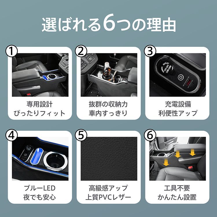 通常の コンソールボックス ホンダ ステップワゴン スパーダ エアー STEPWGN SPADA AIR e HEV 設計 LED ライト センターコンソール カー用品 車 収納ボックス ドリンクホルダー スマホホルダー PVCレザー シガーソケット ee438