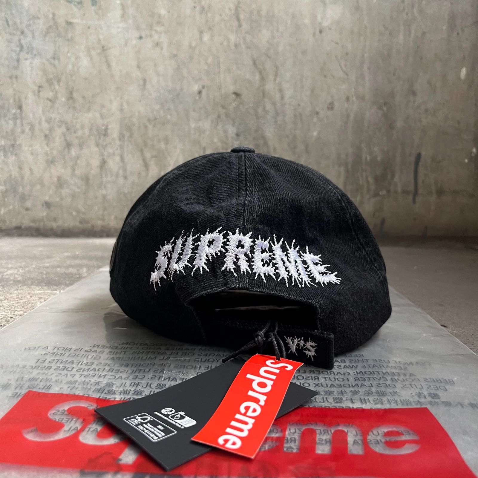 Y's × Supreme 25aw GROMMET 6-PANEL CAP WASHED BLACK ワイズ