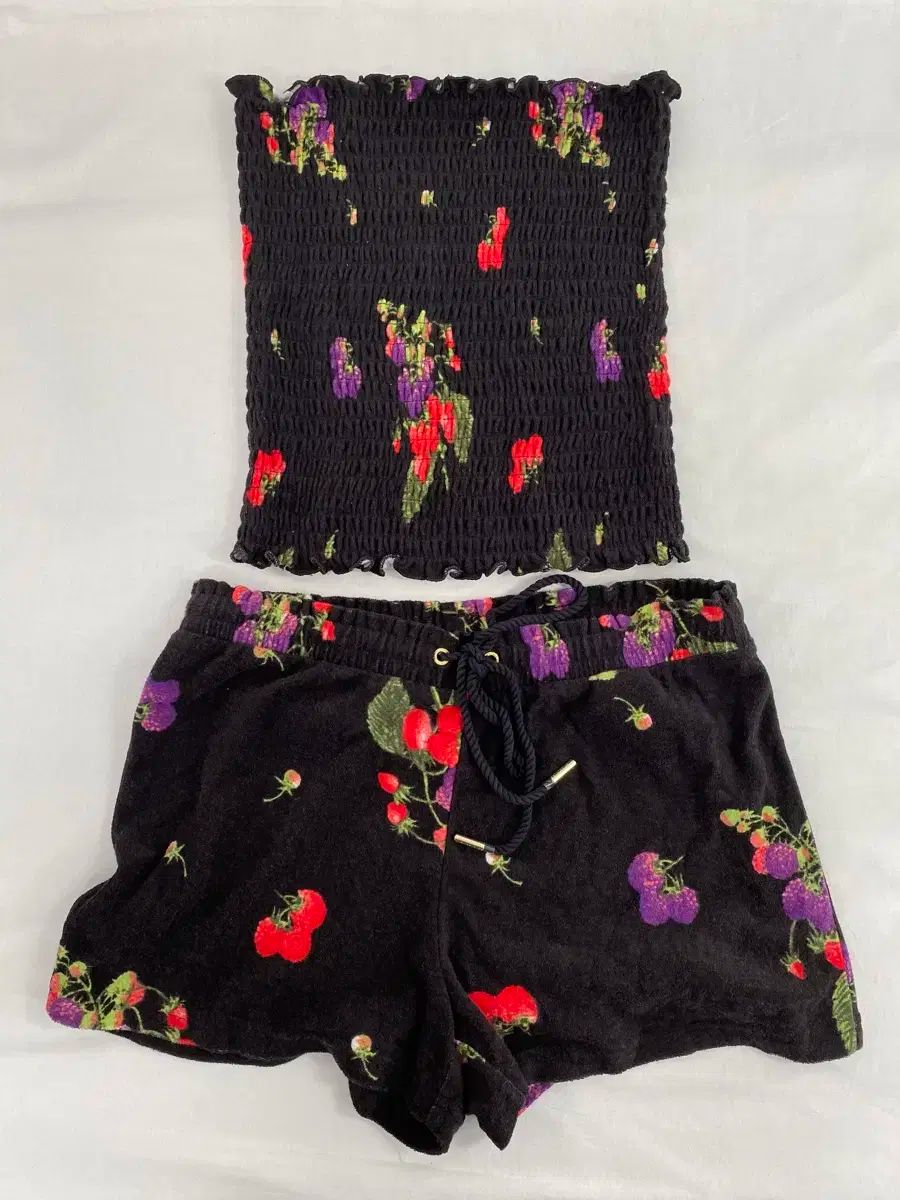 JUICY COUTURE ジューシークチュール フレンチテリー タンクトップ ショートパンツ セットアップ ウエストシャーリング M