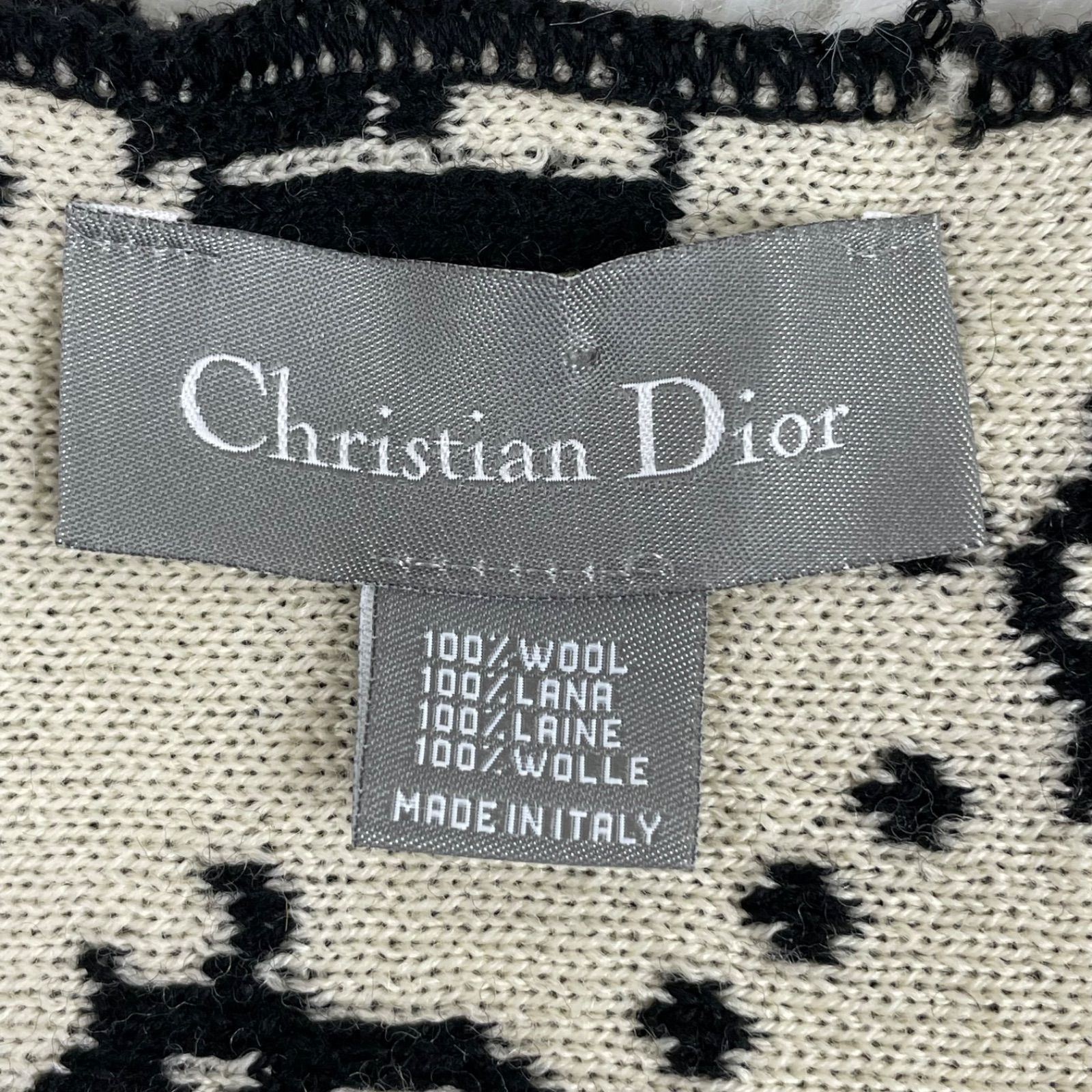 Diorディオール ロゴ 総柄 リバーシブル ウール マフラー グレー 高級