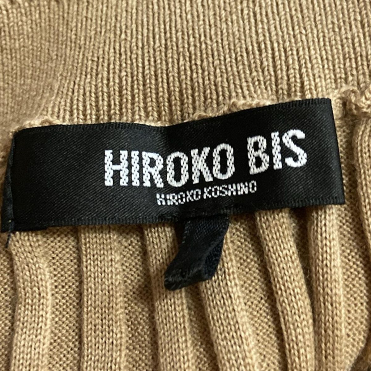  HIROKO BIS ヒロコビス アンサンブル レディース - ベージュ×黒 ドット柄 長袖 カーディガン ボレロ アンサンブル
