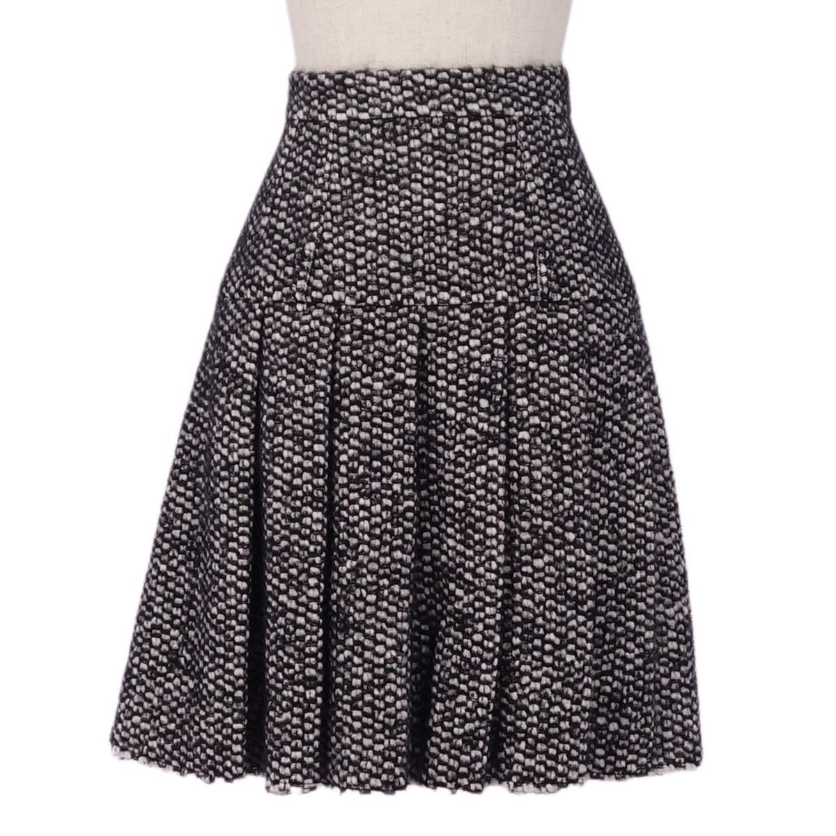 ドルチェアンドガッバーナ アルパカ ウール ツイードスカート ロング 40 美品 ドルチェ&ガッバーナ DOLCE&GABBANA スカート ウール