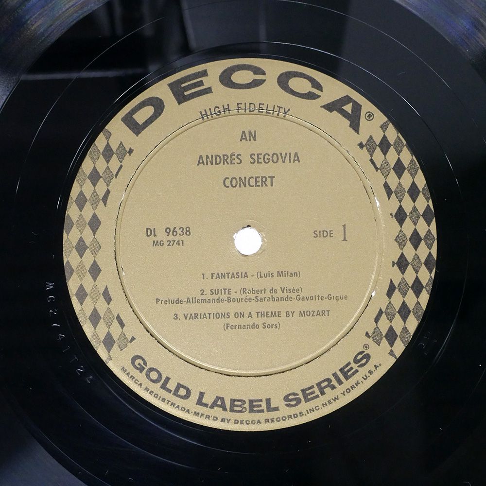 US盤 アンドレスセゴビア/AN ANDRS SEGOVIA CONCERT/DECCA