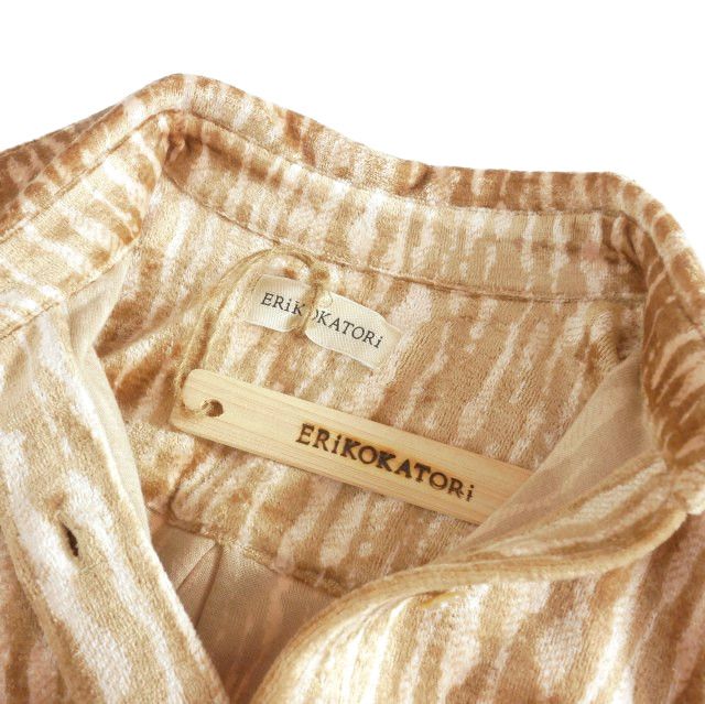 エリコカトリ ERIKO KATORI leaf vein standard shirts ベロアシャツ 