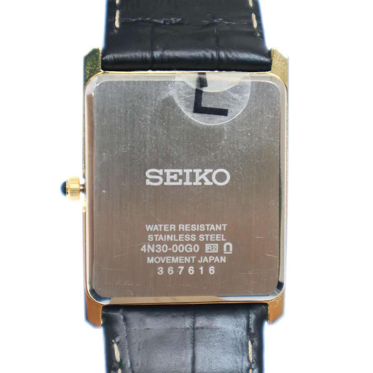SEIKO セイコー エッセンシャルズ スクエア腕時計 4N30-00G0 ゴールド