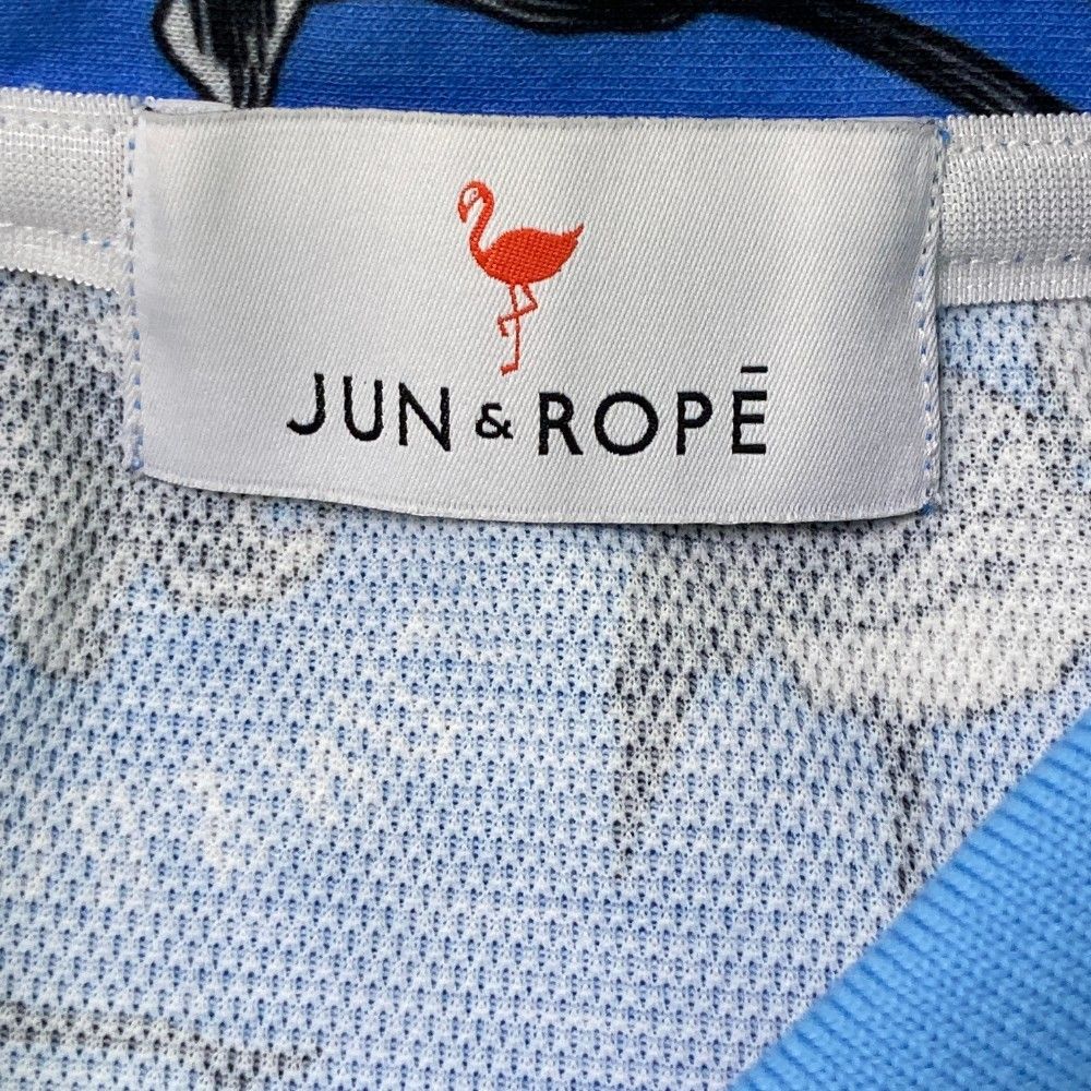 サイズ：L JUN&ROPE ジュン アンド ロペ 半袖ポロシャツ 総柄