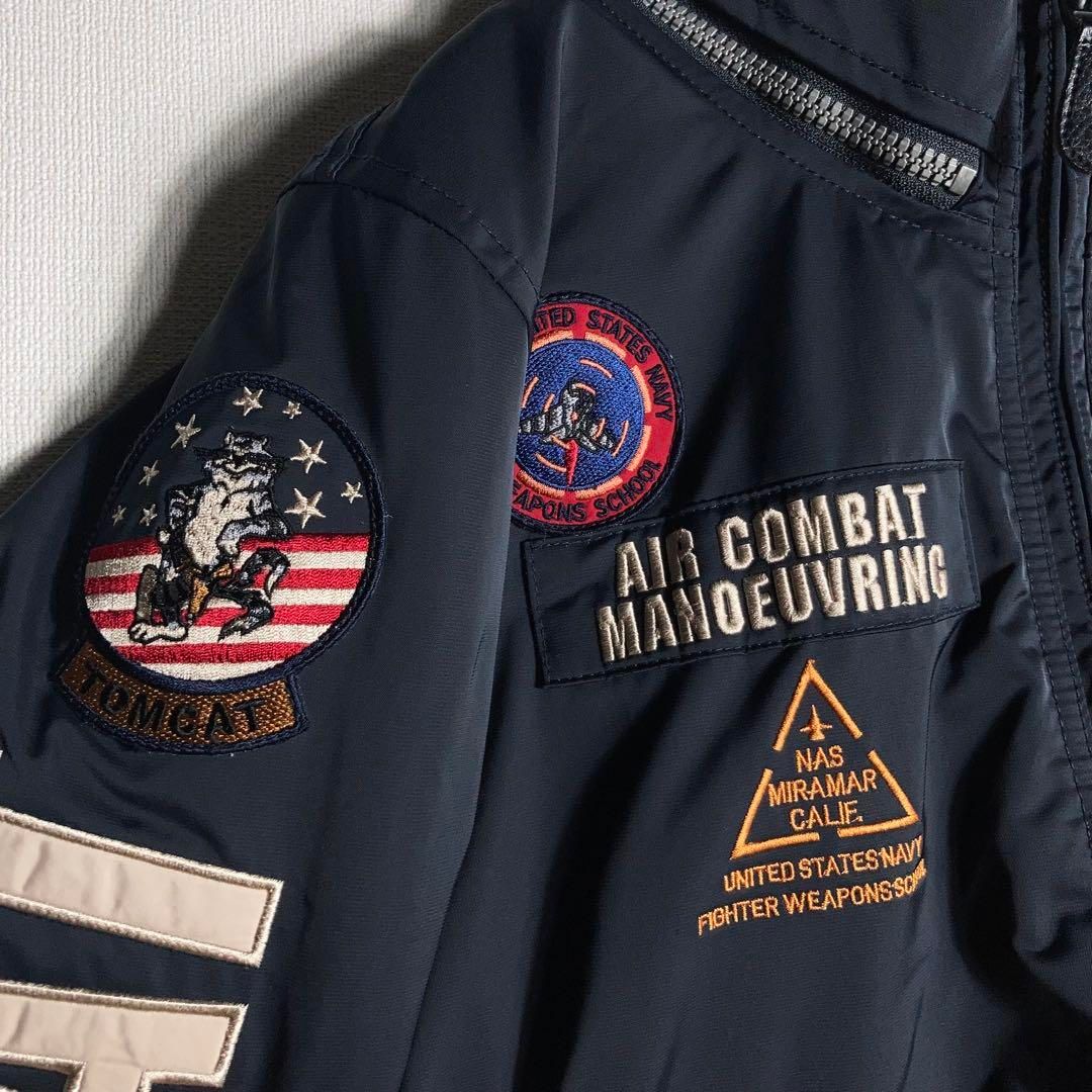 【極美品】AVIREX フライトジャケット TOPGUN 紺 L. 極美品】AVIREX フライトジャケット TOPGUN 紺 L