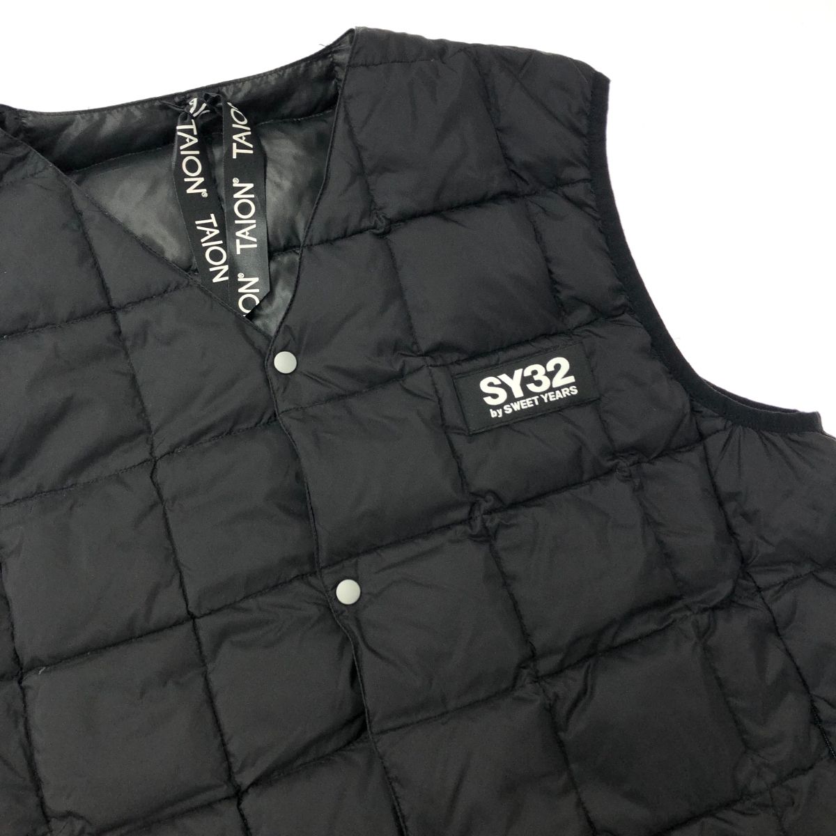 TAION」 ダウンベスト M ブラック メンズ 良好 SY32（SWEET YEARS