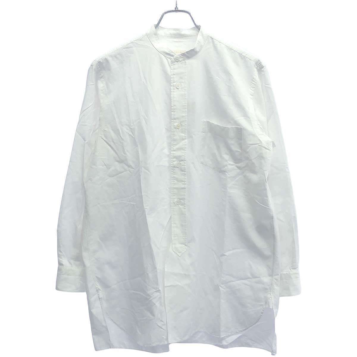 COMOLI コモリ 21AW バンドカラーシャツ U03-02002 ホワイト 0 COMOLI コモリ 21AW バンドカラーシャツ U03-02002 ホワイト 0