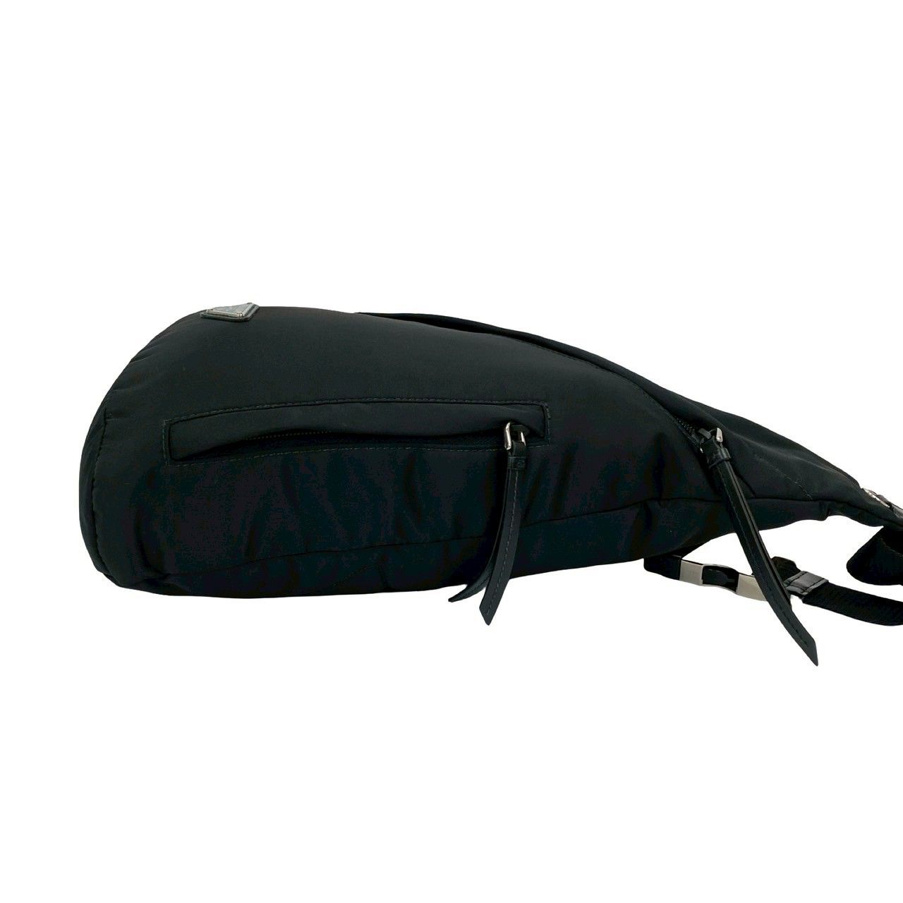 カード付 PRADA プラダ 三角ロゴ プレート 金具 ナイロン ボディバッグ ショルダーバッグ サコッシュ ブラック o3436 DECORATOM_COM_BR