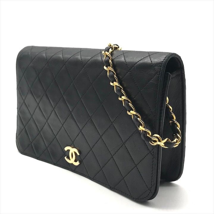 CHANEL シャネル ココマーク マトラッセ ラムスキン ブラック チェーン ショルダー バッグ 肩掛け プッシュロック レディース k6711