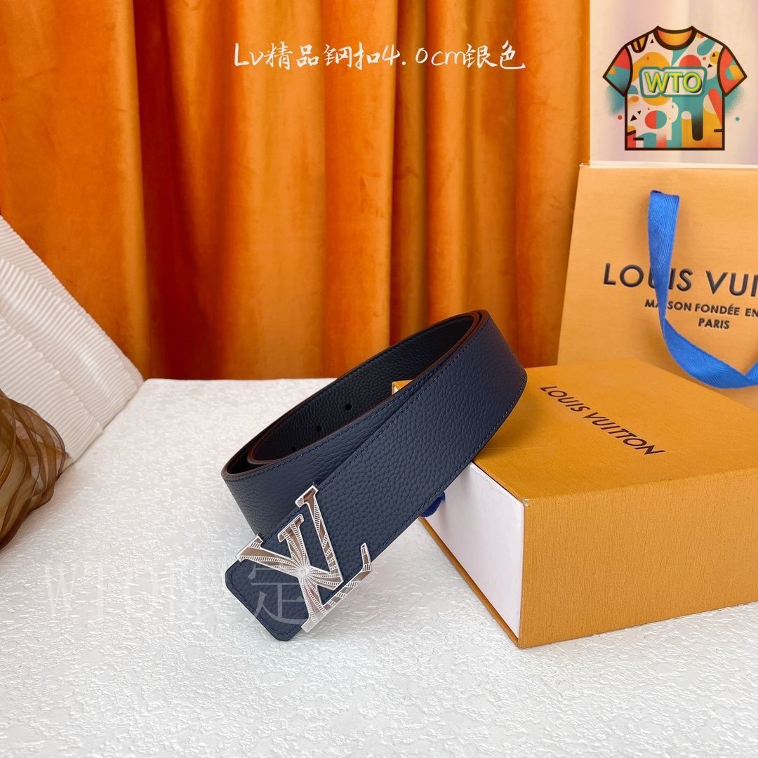 今日特価】LOUIS VUITTON Double-sided ライチ柄 レザーベルト-2