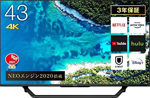 ハイセンス 43V型 4Kチューナー内蔵 液晶テレビ 43E6800 ネット動画