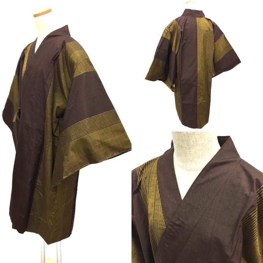 羽織 身丈103cm 裄丈69cm L 菊 縮緬 クリーム 正絹 にこやか 美品 逸品  