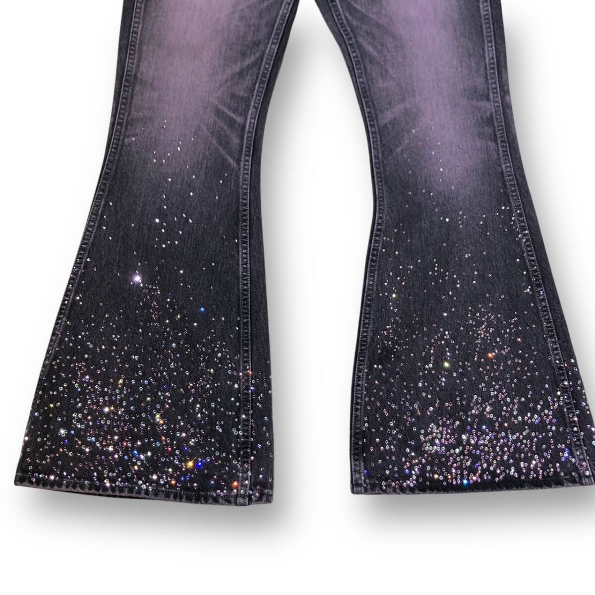タグ付き 24aw MASU STARDUST BELL-BOTTOM JEANS BLACK PINK 44