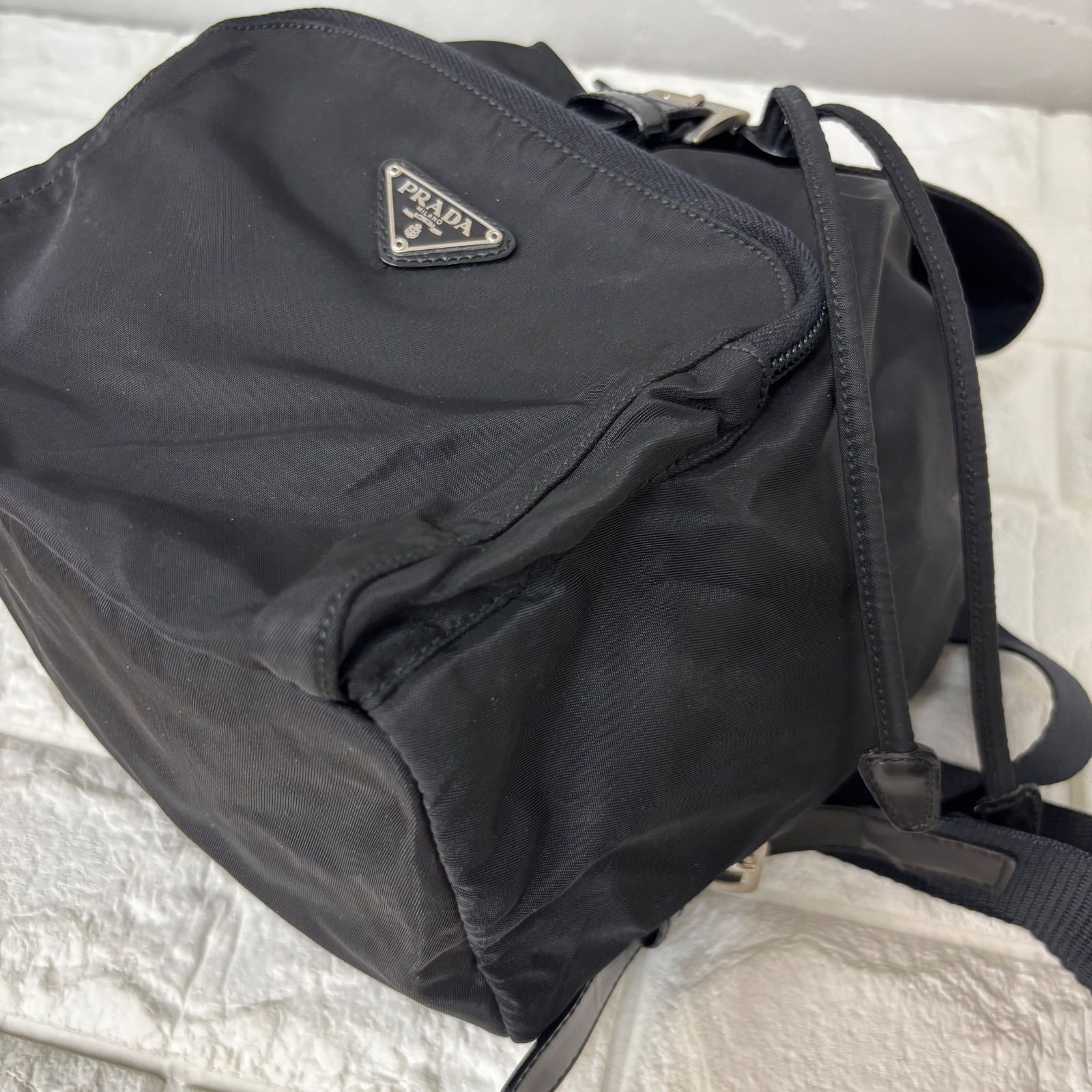 s)PRADA プラダ ミニリュック バックパック ナイロン 三角ロゴ 