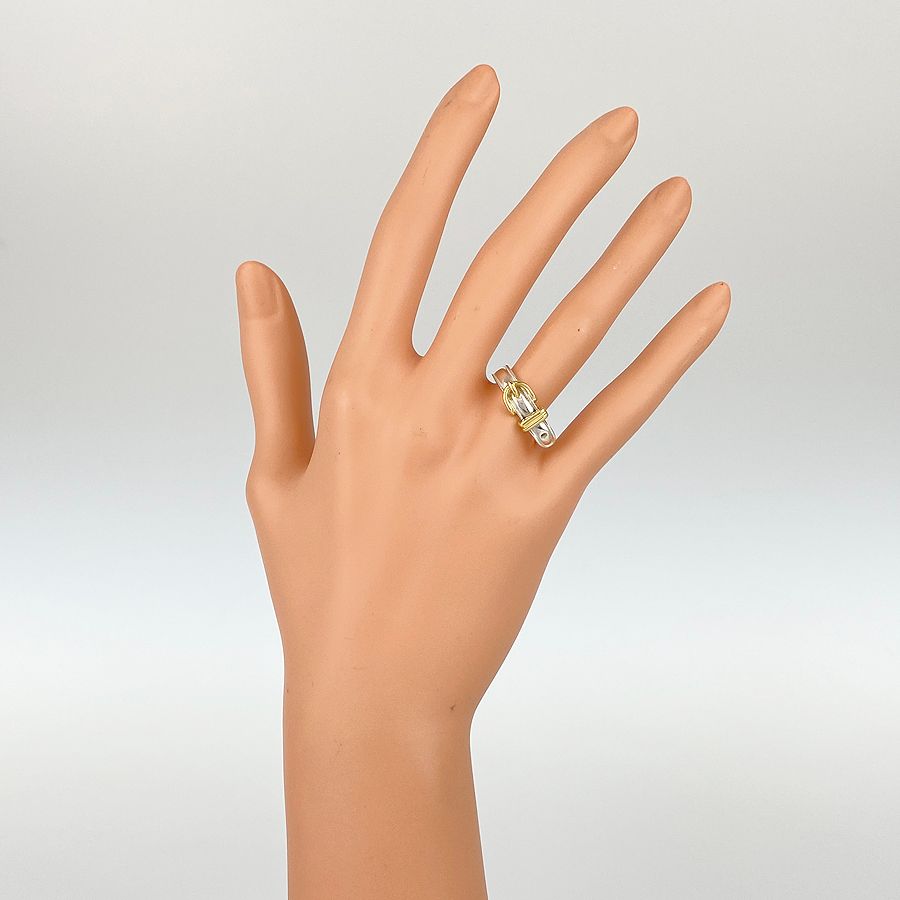 エルメス HERMES リング Sv925 K18YG 13号(53) ベルトモチーフ サン