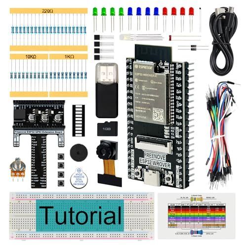 with Memory Card Slot and Card Freenove ESP32-WROVER 用基本スターター キット (付属) (Arduino IDE と互換性あり)、オンボード カメラ ワイヤレス、Python C、412 ページの詳細なチュ