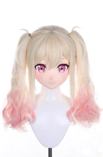 全頭マスク カツラ付き ロック付き NO.590 フルマスク ドール ヘッドロリータ人形 コスプレ 仮装 変装 着ぐるみ kigurumi
