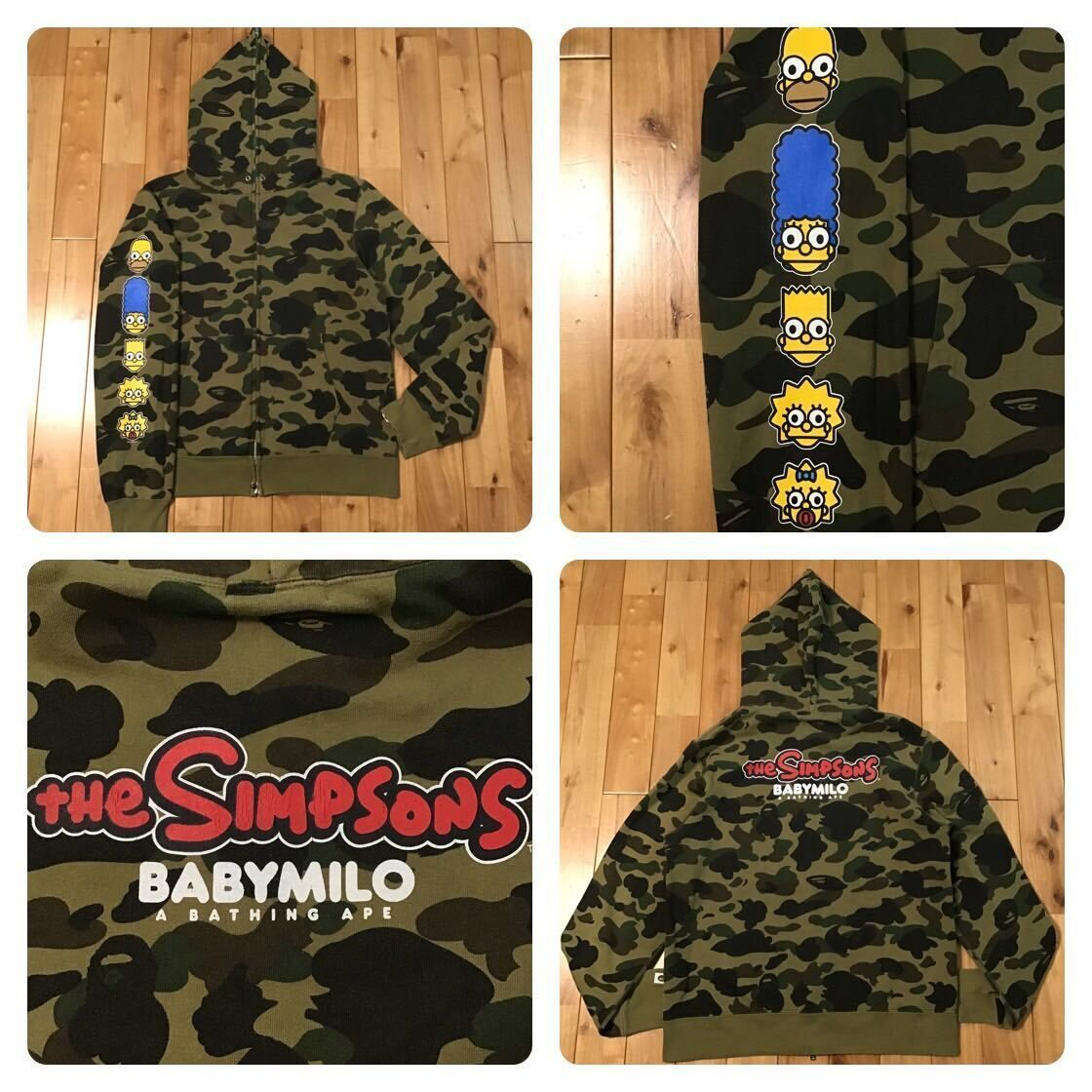 ☆XL☆ THE SIMPSONS × BAPE 1st camo full zip hoodie a bathing ape