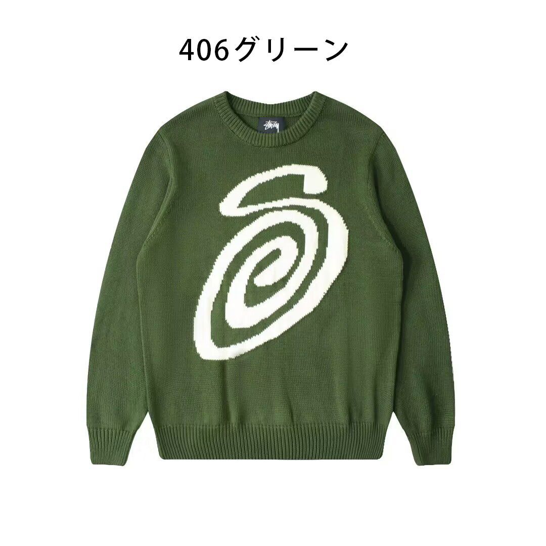 STUSSYStussy ステューシー ビッグ S ジャガード セーター 長袖